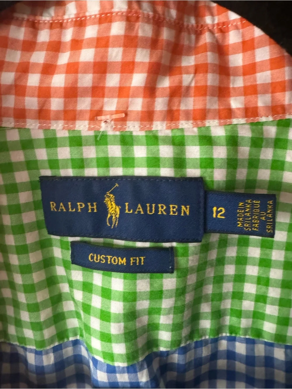 Boys Ralph Lauren Polo Multicolor Gingham Button-Down Shirt - Size 12